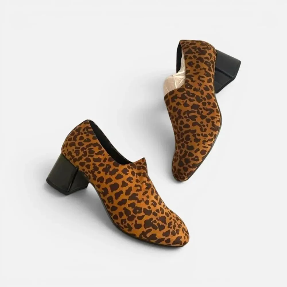 Easy Spirit Women's Denisa eFlex Knit Block Heel Leopard Pumps, NEW! 10 Wide